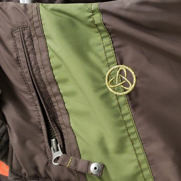 Orb women's brown and green board-style puffer jacket vest size small - Picture 4 of 8